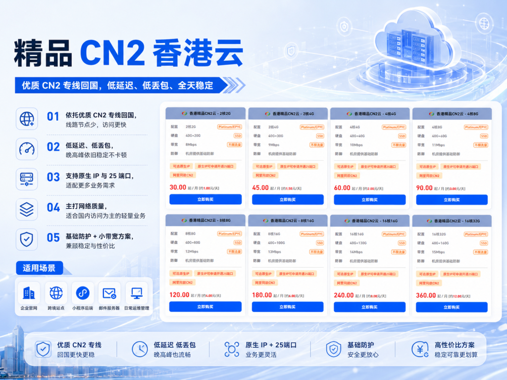 图片[1]-香港云服务器选购攻略：CN2、高防、300M 大带宽三大机型对比-峦穗资源 - 免费商用字体下载 - 网站模板下载 - 建站教程
